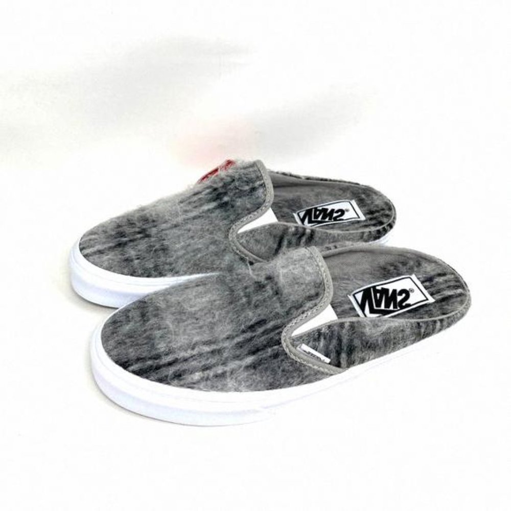 Vans Classic Slip On M Gray Women's Size Casual VN0A4P3U8O9 Wool Canvas White - Picture 3 of 11